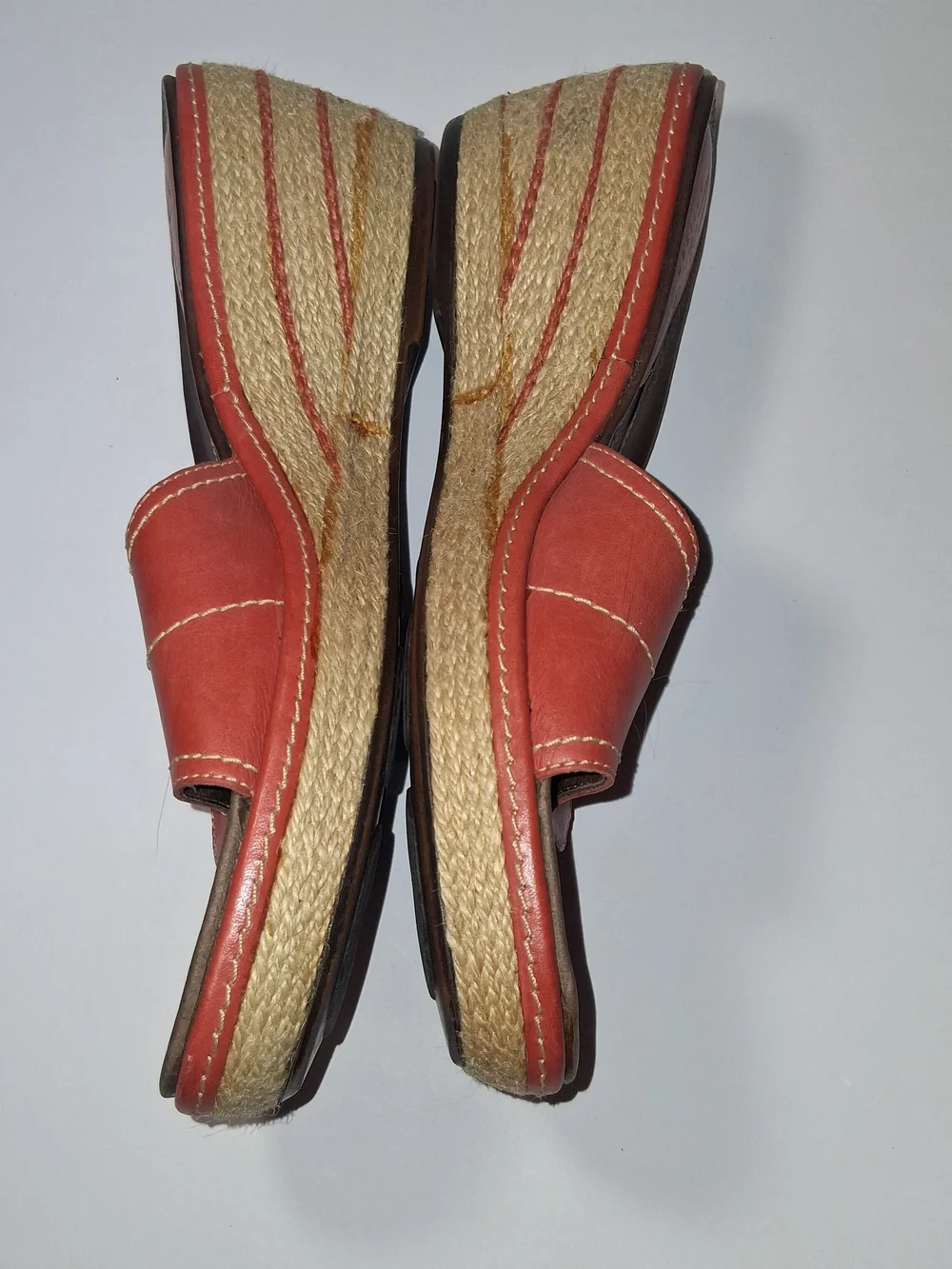 Clark's Artisan Red Leather Slide Sandals Women's US Size 8.5 M